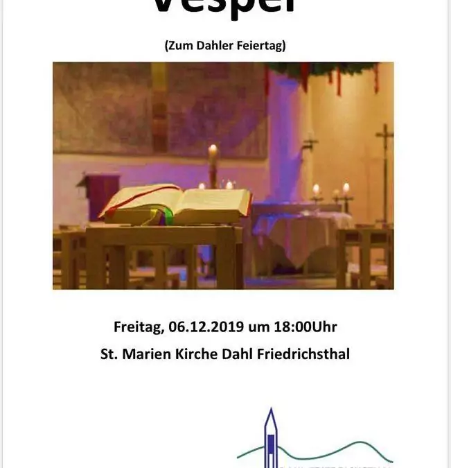 Vesper mit Mari­en­markt in Dahl