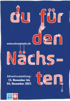 Du für den Nächsten — Advents­samm­lung der Caritas vom 13. Nov. bis 04. Dez. 2021
