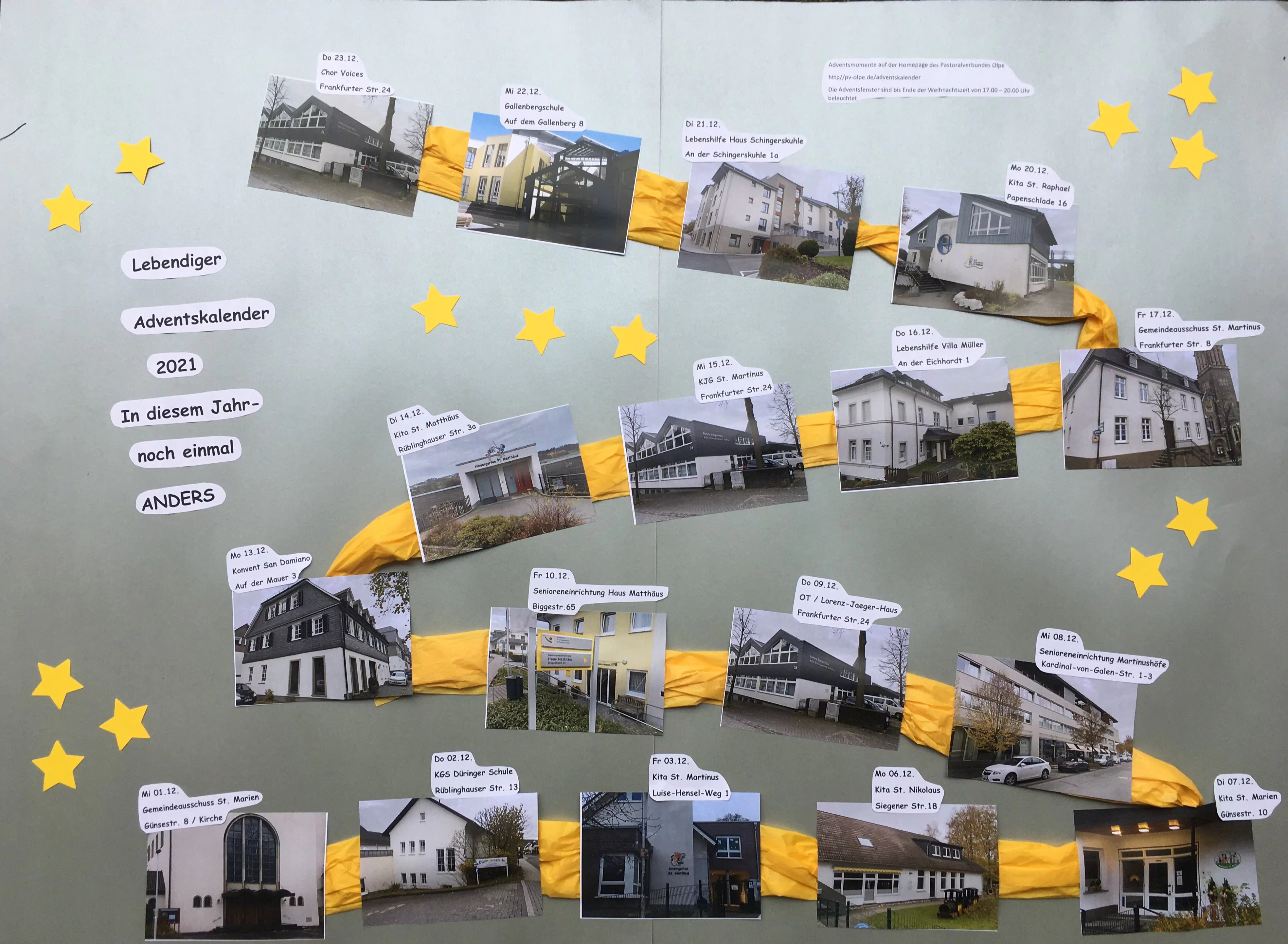 PV Olpe — Lebendiger Adventskalender Schaukasten