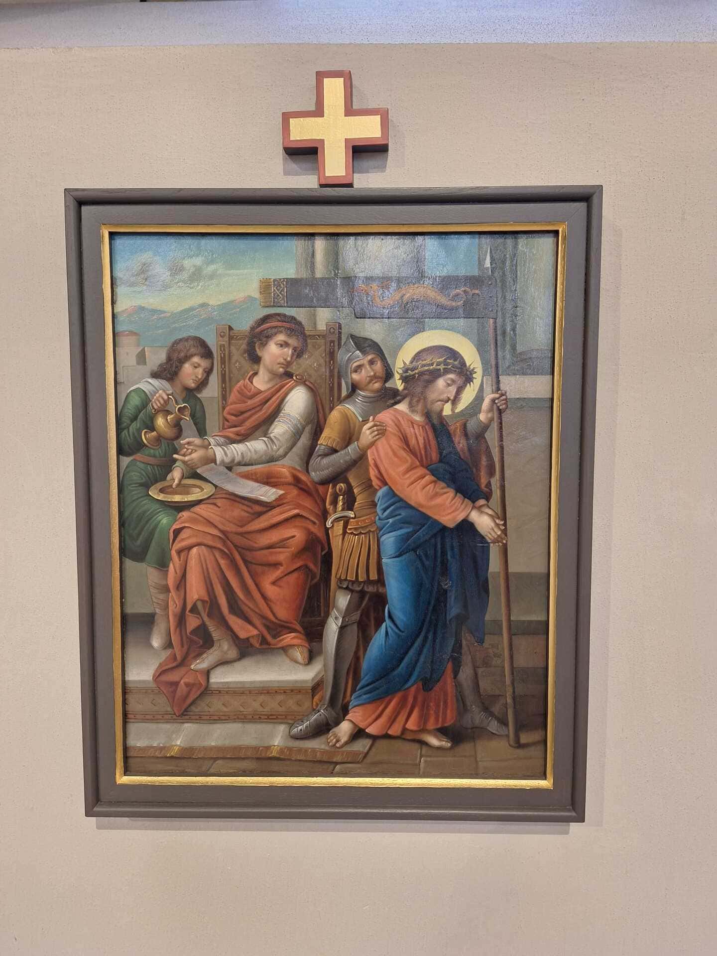 1. Station Kreuzweg Rhode St. Marien Kirche Olpe Glockenturm