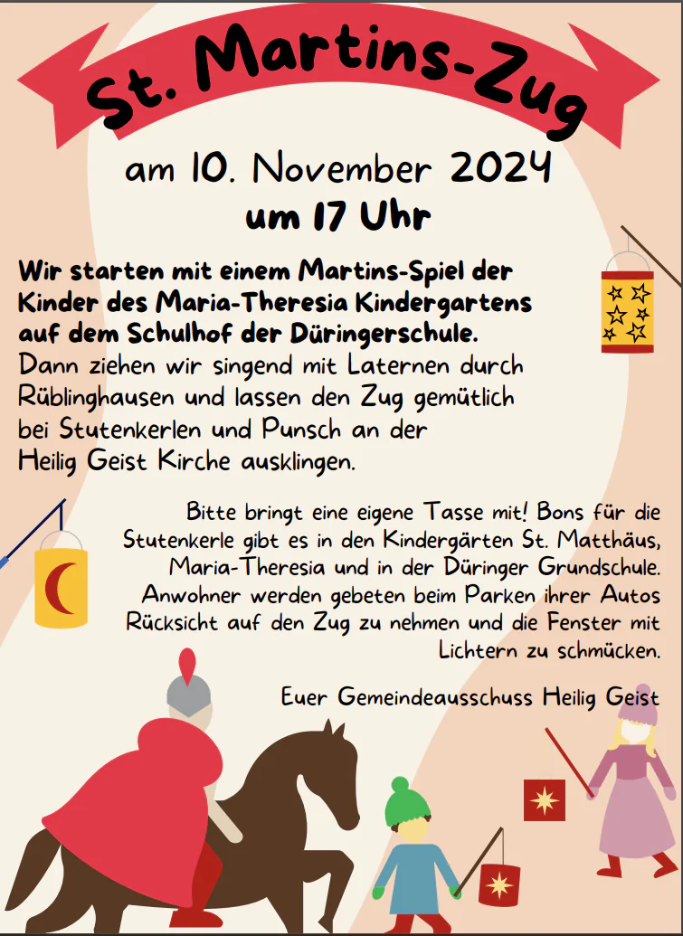 Plakat Martinszug Heilig Geist