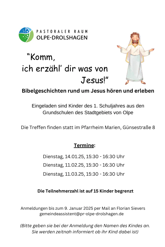 Plakat Komm ich erzähl Dir was von Jesus