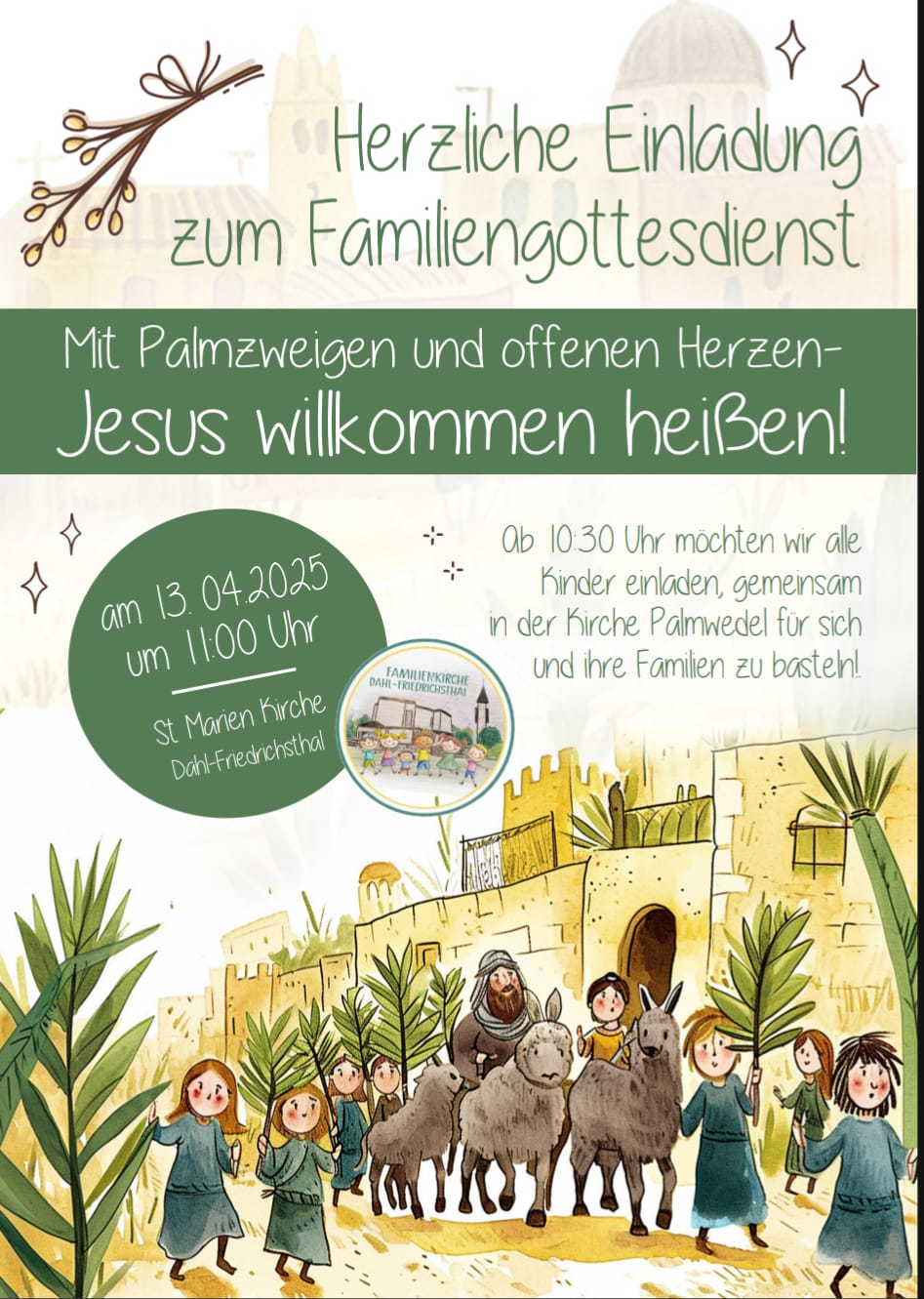 Plakat Familiengottesdienst Dahl 13.04.2025