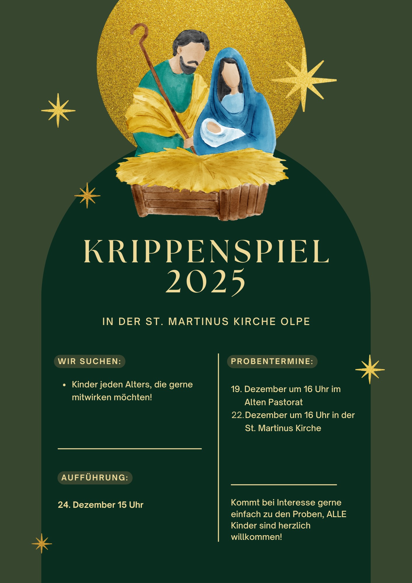 Krippenspiel an Heilig Abend in St. Martinus Olpe