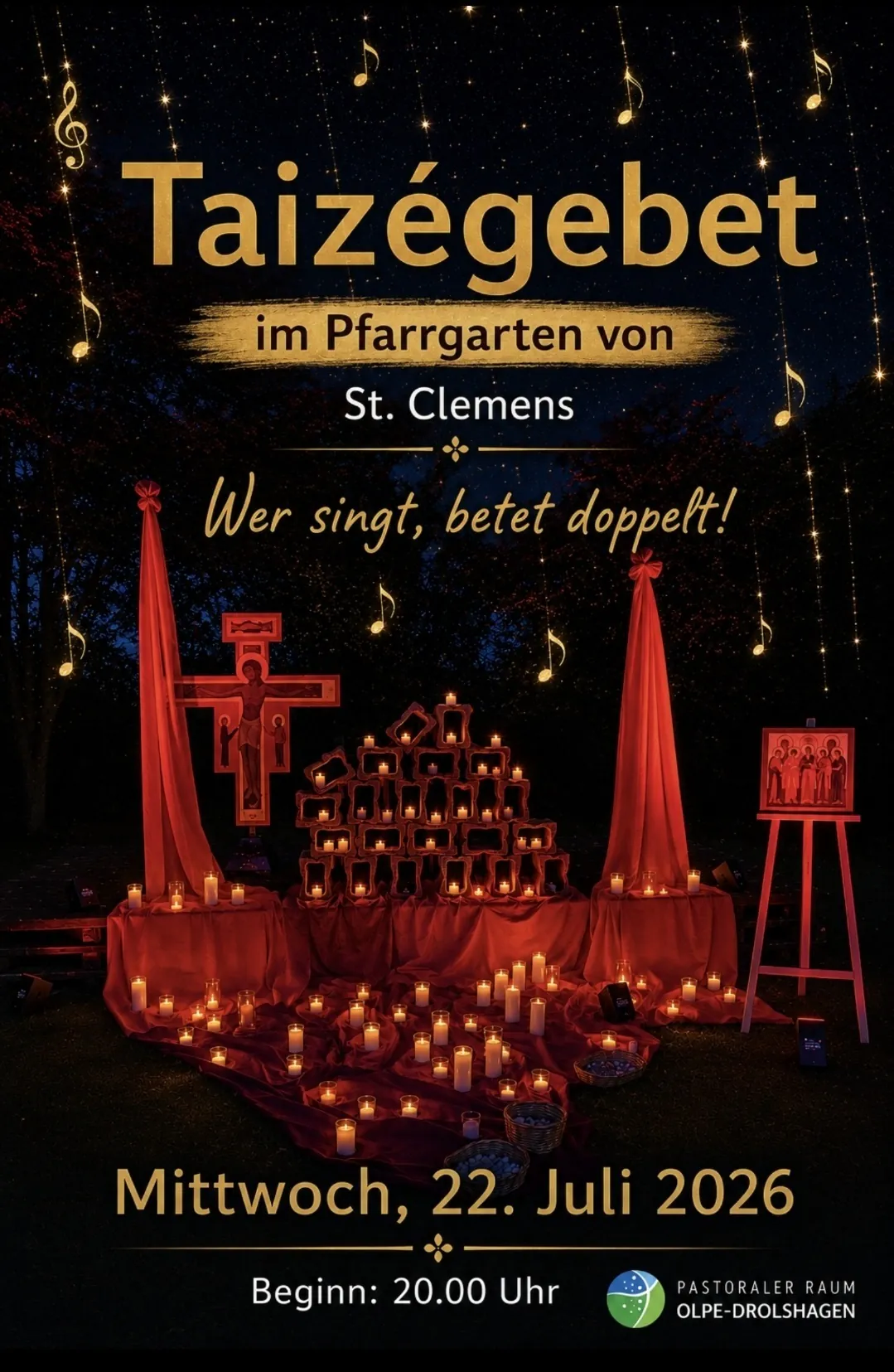 „Wer singt, betet doppelt“ – Taizé-Gebet unter freiem Himmel
